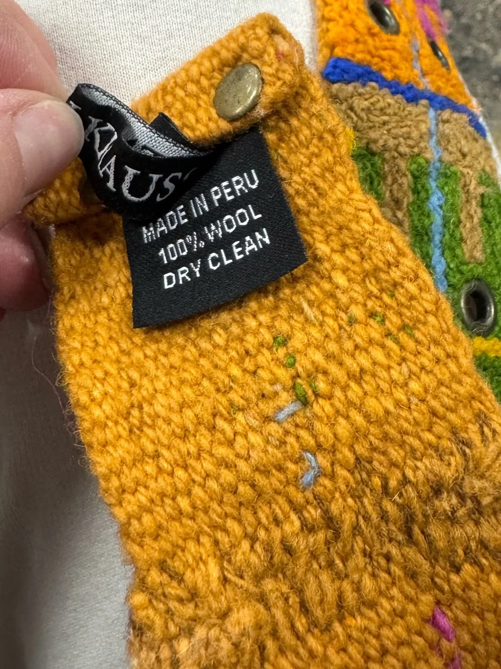 Jenny Krauss Unique Rare 100% Wool Multicolored Belt Size Small